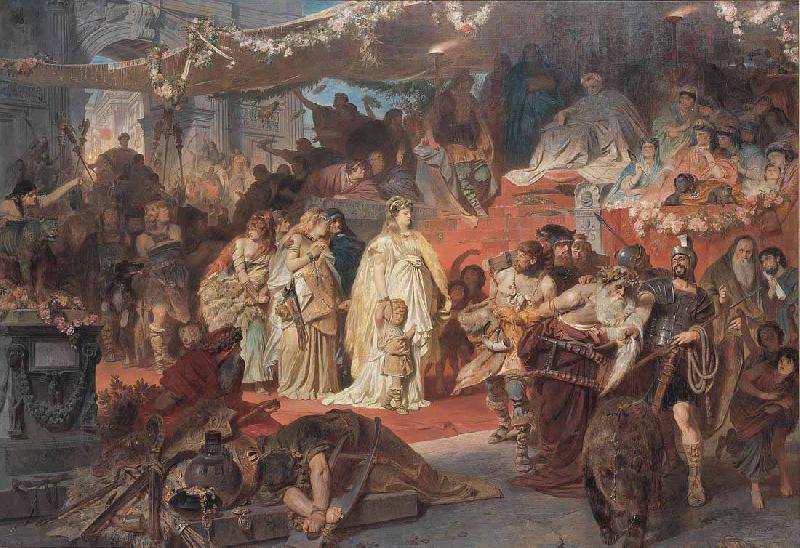 Karl von Piloty Thusnelda in the Triumphal Procession of Germanicus Sweden oil painting art